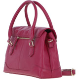 Premium Leather Shoulder Bag with Detachable Crossbody Strap Raspberry: Y-56