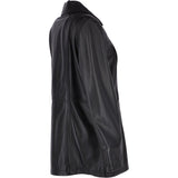 Womens Single Breasted Leather Coat Black/ddy: ESMARALDA
