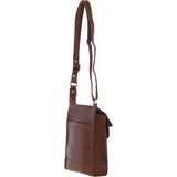 Ashwood Leather & Harris Tweed® Cloth Crossbody Bag Tan/Green/Red: TW-24-08-TR