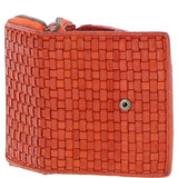 Vintage Woven Leather 7 Card Purse Orange:  D-82