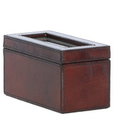Ashwood Leather's Premium Double Watch Case with See-Through Lid Chestnut: LF-106