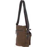 Fenland Canvas & Leather Crossbody Bag Brandy/green: FEN-752