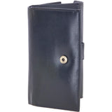 Small Vegetable Tanned Cash And 12 Card Envelope Purse Navy: V-62