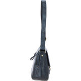 Vintage Leather Cross Body Shoulder Bag Navy – G22