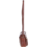 Leather Crossbody Bag with Adjustable Strap Cognac: Audrey