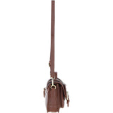 Ashwood Leather & Harris Tweed® Cloth Small Satchel Bag with Twist Lock Tan/Green/Red: TW-33-08-TR