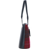 Ashwood Leather & Harris Tweed® Cloth Genuine Leather Shoulder Bag Navy/Pink: TW-23-06-NP