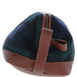 Ashwood Leather & Harris Tweed® Cloth Unisex Washbag Tan/Watch: TW-40-04-TW