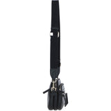 Compact Twin Zip Ashwood Leather Crossbody Bag Black: X-35