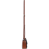 Real Leather Saddle Crossbody Bag Tan: 63753