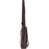 Elegant Ashwood Leather Unisex Crossbody Bag Brandy: G-19
