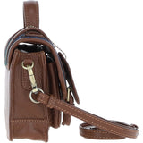 Ashwood Leather & Harris Tweed® Cloth Mini Satchel Bag with Twist Lock Tan/Watch: TW-32-04-TW