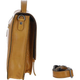 Ashwood Leather Unisex Large Crossbody Satchel Bag Mustard: P-63