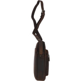 Tablet Friendly Medium Vintage Leather Body Bag Brown: Paddy