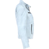 Leather Biker Jacket White: G 2131