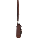 Ashwood Leather & Harris Tweed® Cloth Crossbody Bag Tan/Green/Red: TW-24-08-TR