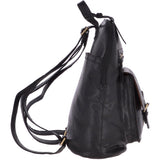 Large Vintage Leather Backpack Black  – G28