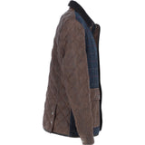 Ashwood Leather x Harris Tweed Men’s Diamond Quilted Stitch Details Casual Jacket Brown/Navy: TW-907-011-BN
