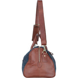 Ashwood Leather & Harris Tweed® Cloth Doctor Holdall Tan/Navy: TW-46-11-TN