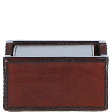 Ashwood Leather Square Coaster with Gold Accent Edges Chestnut: LF-160