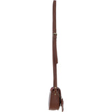 Ashwood Leather & Harris Tweed® Cloth Saddle Crossbody Bag with Twist Lock Tan/Green/Red: TW-30-08-TR