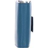 Ashwood Leather RFID Secure Wallet/Purse with Zip and Stud Closure Teal: X-30