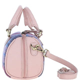Ashwood Leather & Harris Tweed® Cloth Small Barrel Bag Baby-pink/Pink: TW-61-15-BP