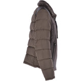 Leather Sheepskin And Padded Material Jacket Olive/Brown : Trap-Enzo
