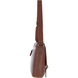 Gabicci Leather Messenger Bag with Striped Detail Tan: GB-64951