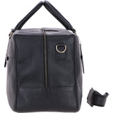 Mens Leather Holdall Weekend Bag Black: CALVIN