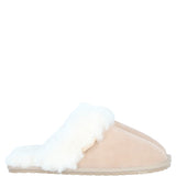 Classic Ladies Suede Sheepskin Slippers Beige