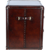 Luxury Real Leather Bedside Table Chestnut: LF-151