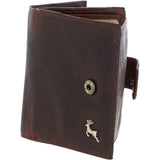 Women's Vintage Wash Leather Wallet Purse Brandy : G-41