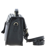 Ashwood Leather & Harris Tweed® Cloth Small Satchel Bag Black/White: TW-67-12-BW