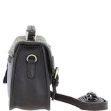 Ashwood Leather & Harris Tweed® Cloth Small Satchel Bag Brown/Green: TW-67-09-BG