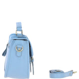 Ashwood Leather & Harris Tweed® Cloth Satchel Bag Baby-blue/Blue: TW-68-19-BB