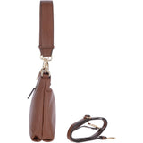 Small Two In One Leather Crossbody Bag & Shoulder Bag Tan : 62539