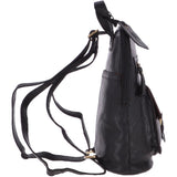 Small Vintage Leather Backpack Black  – G25