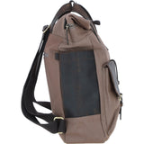 Fenland Canvas & Leather Backpack Mud/grey: FEN-755