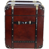 Luxury Handcrafted Leather Large Storage Trunk Chestnut: LF-152