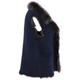 Reversible Toscana Suede Leather Gilet Navy/snowtip: KB-42