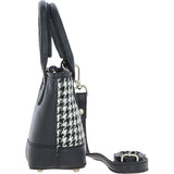 Ashwood Leather & Harris Tweed® Cloth Small Grab Bag Black/White: TW-63-12-BW
