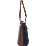 Ashwood Leather & Harris Tweed® Cloth Genuine Leather Shoulder Bag Tan/Watch: TW-23-04-TW