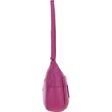 Leather Shoulder Bag with Zip & Magnetic Pocket Berry: Meath