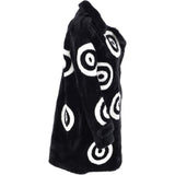 Sheepskin Coat With Roundel Detail Black/ White: D-LOOK-8