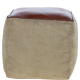 Ashwood Leather Polo Stool Brown: KI-038