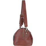 Ashwood Leather & Harris Tweed® Cloth Doctor Holdall Tan/Green/Red: TW-46-08-TR