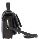 Ashwood Leather & Harris Tweed® Cloth Mini Satchel Bag with Twist Lock Brown/Green: TW-32-09-BG