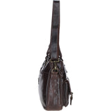 Executive Leather Laptop Bag with Buckle Pockets Brown: TL-008