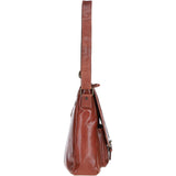 Leather Messenger Bag with Front Buckle Pockets Bridge: TL-007